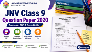 JNV Class 9 Question Paper 2020: Download PDF & Exam Guide